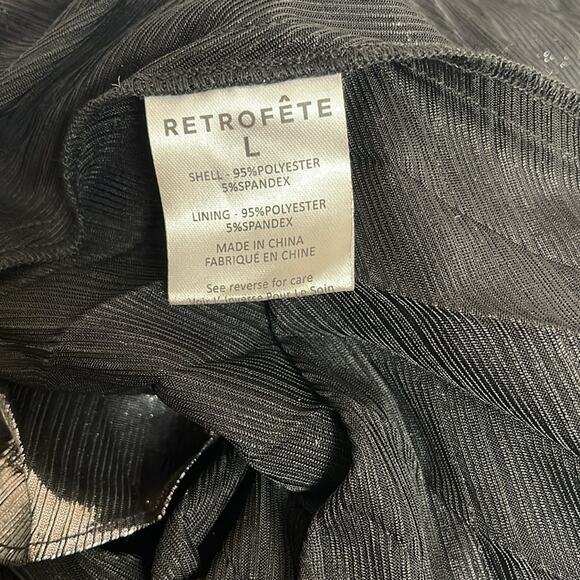 Retrofete Reiss Ruched Pleated Halterneck Metallic Gunmetal Maxi Dress Size L - Picture 9 of 9